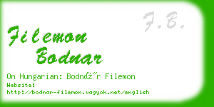 filemon bodnar business card